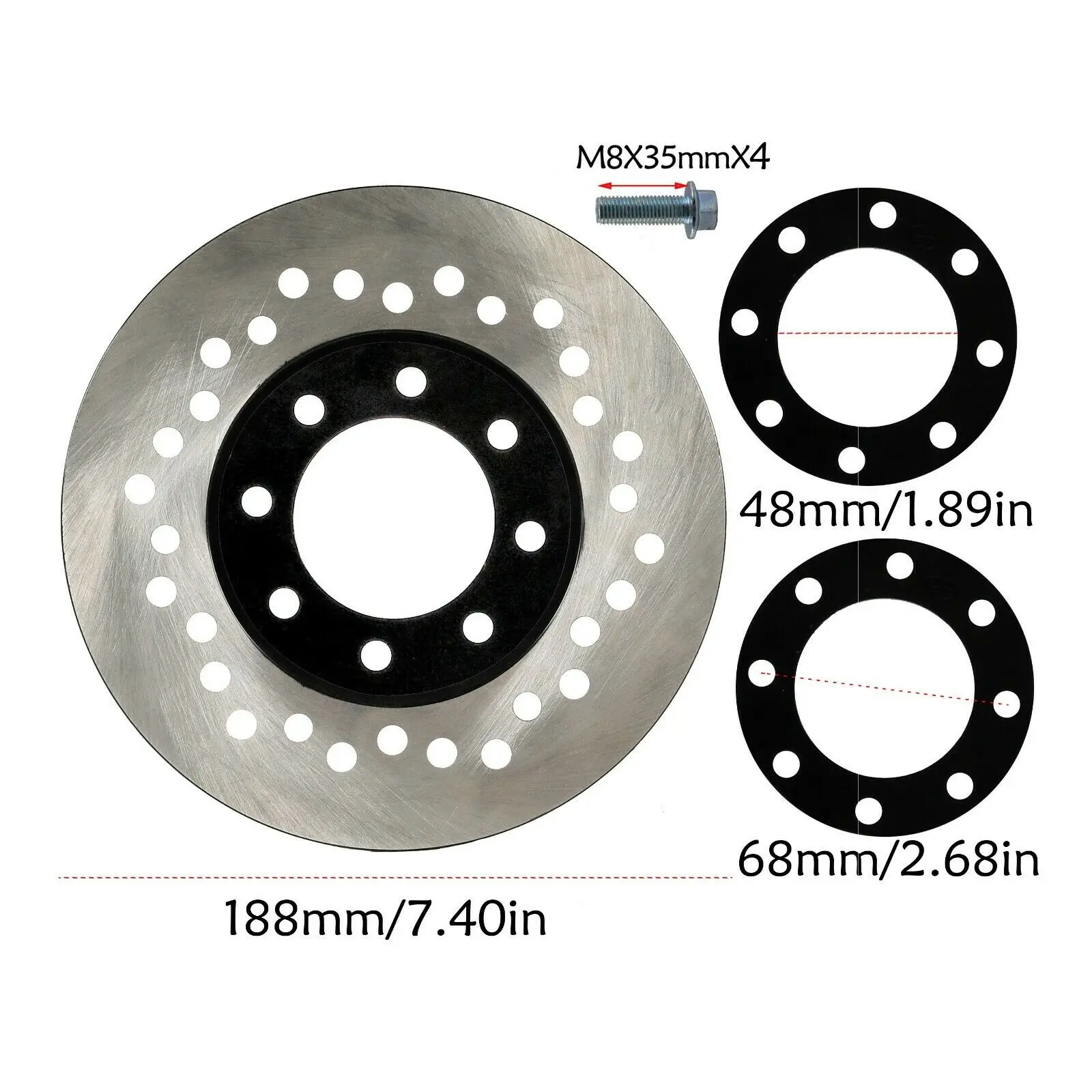 190/220mm Rear Brake Disc Rotor 150cc 250cc 300cc Quad Dirt Bike ATV Buggy Go Kart