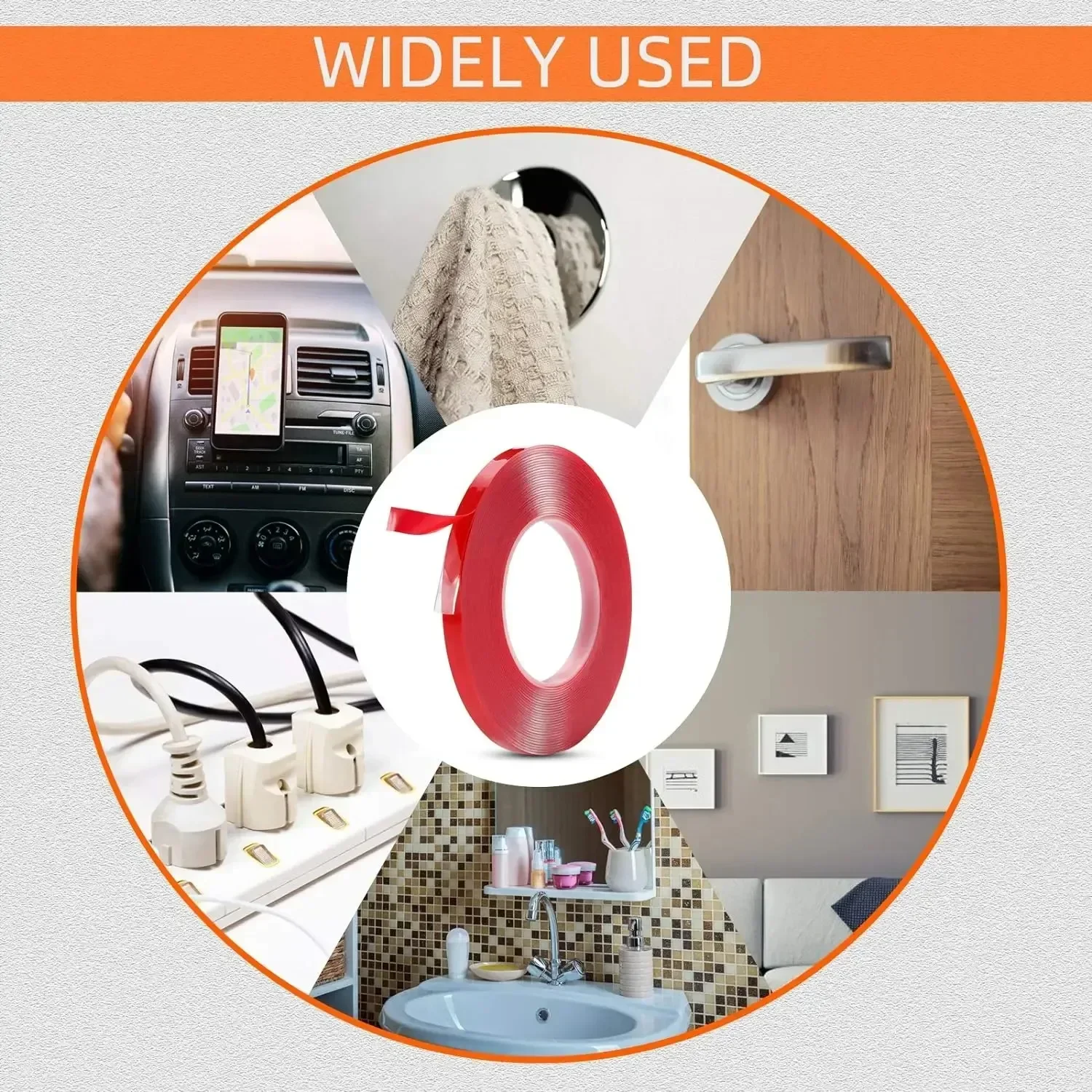 3-teiliges, ultradünnes, transparentes, doppelseitiges Nano-Klebeband: Hochtemperaturbeständig, nicht abfärbend und wasserfest – starke Haftung