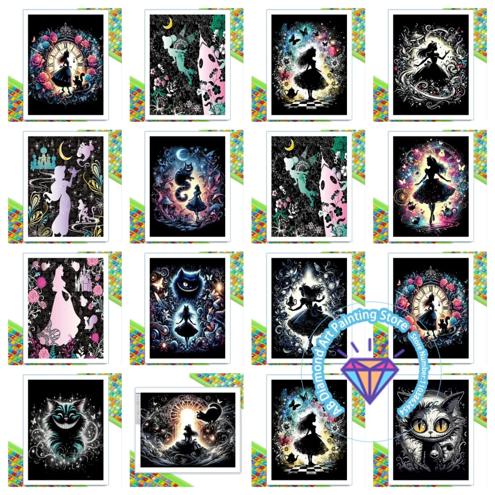 

Alice in Wonderland AB Diamond Painting Kit Square Round Diamond 5D DIY Cross Embroidery Handmade Art Unique Gift Home Decor