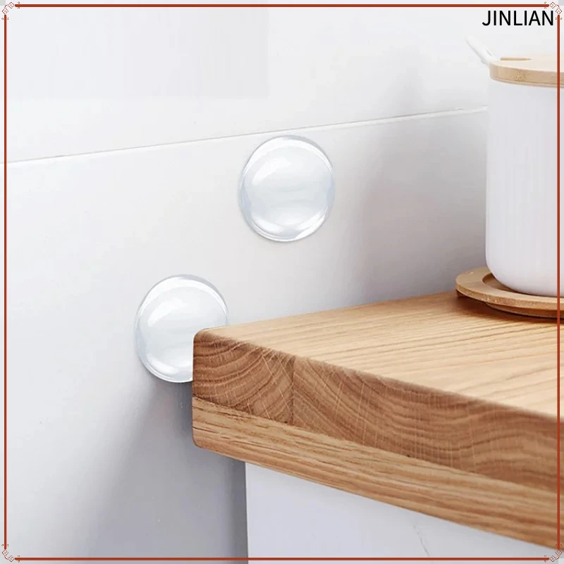 6pcs Self-adhesive Transparent Soft Silicone Wall Protector Round Doors Stop Muffler Non-slip Door Handle Bumper Protective Plug