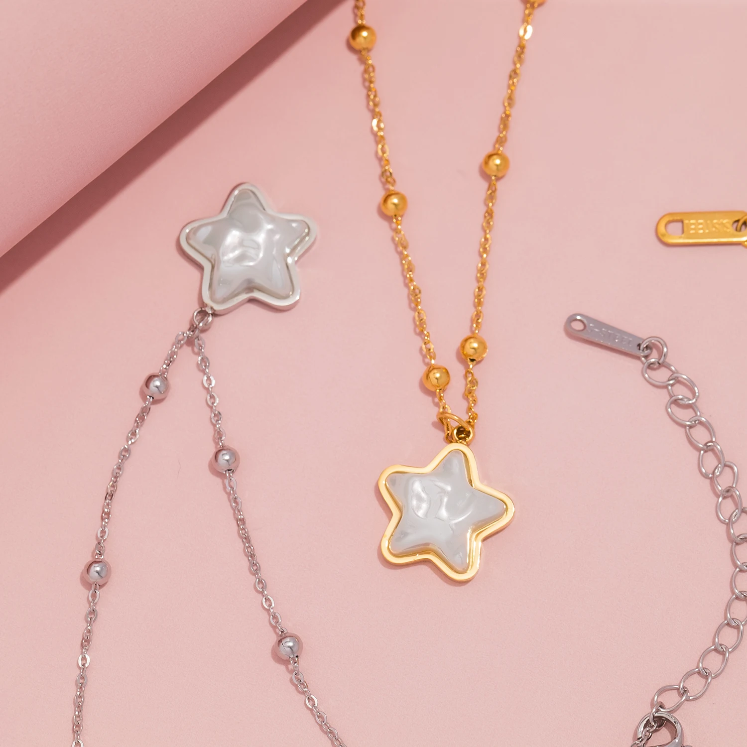 3D Star Pendant Necklace for Women, Finely Polished Stainless Steel Jewelry