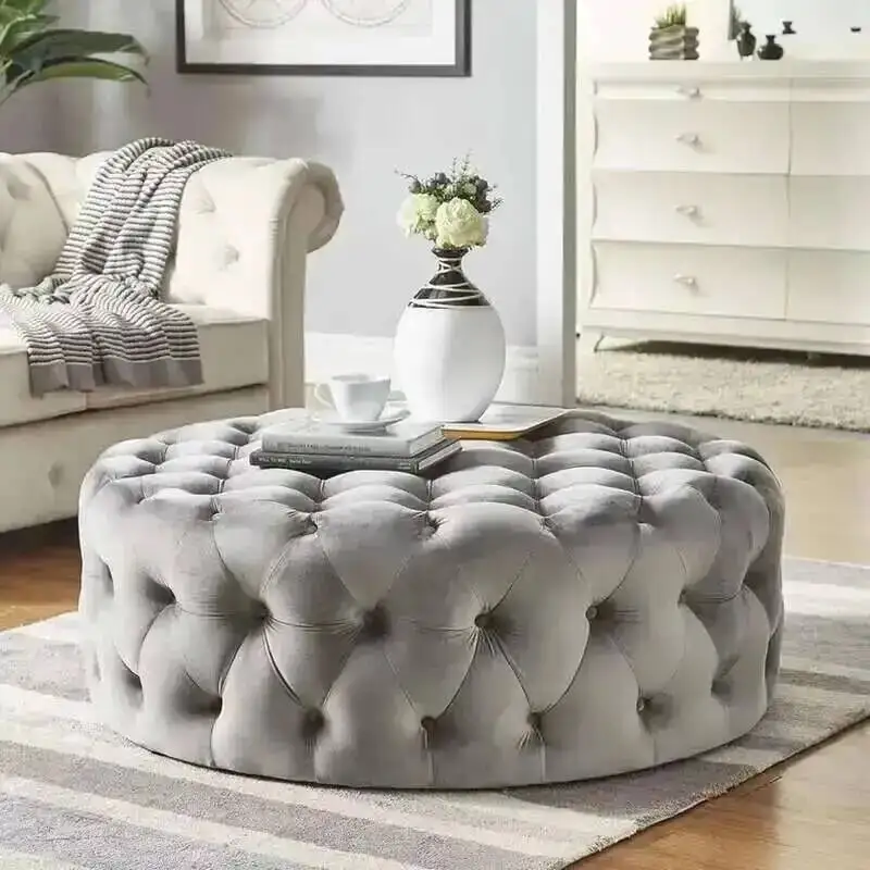 

Ottoman Pouf Stool Nordic Decoration Pouffe Velvet Dressing Stool Footrest Sofas Sillas Para Sala De Estar Home Furniture