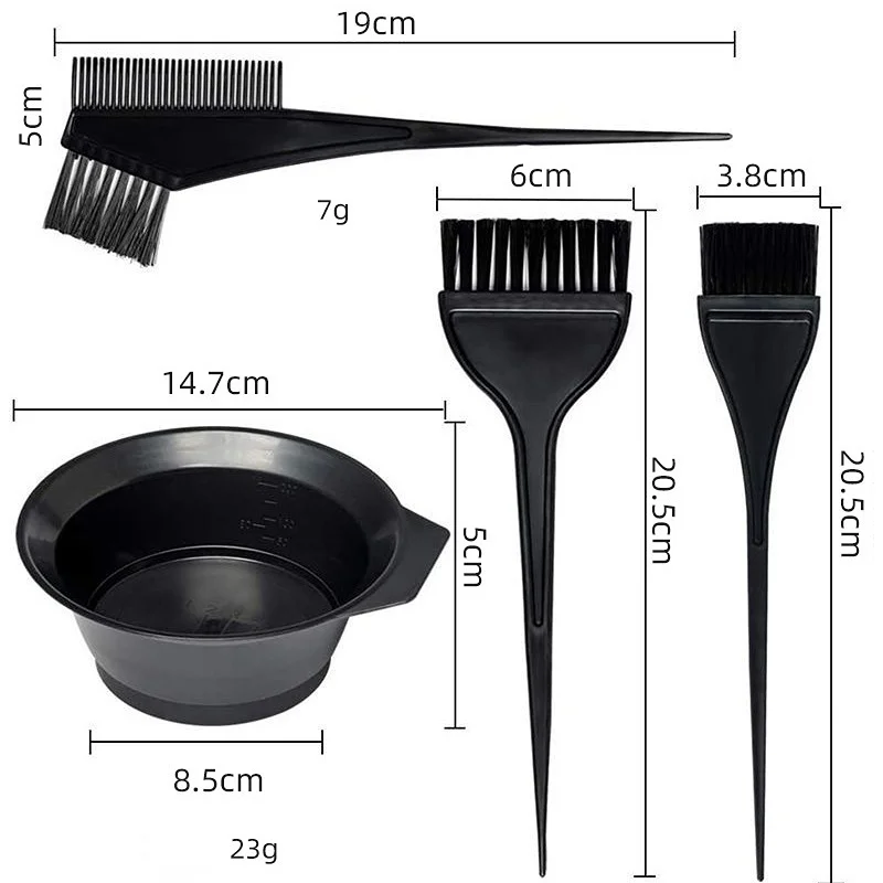 4 Pçs/set Novo Salão de Cabeleireiro Pincéis de Cor de Cabelo Tigela Combo Kit de Ferramentas de Tintura