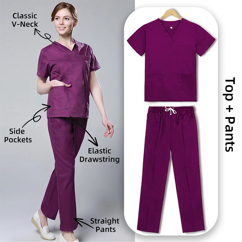 พรีเมี่ยมผ้าฝ้ายชุดขัดพยาบาลสตรีผ่าตัดทางการแพทย์โรงพยาบาลชุด Workwear สุขาภิบาลศัลยกรรมคลินิกทันตแพทย์ชุด 101