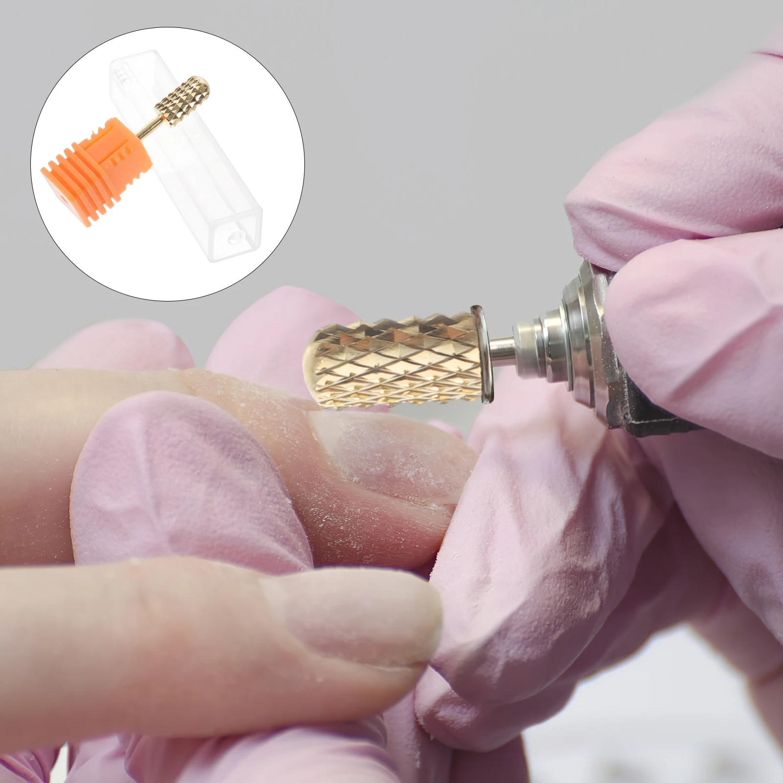 

3pcs Nail Bits Drill Tools Acrylic Manicure Accessories Golden Tungsten Carbide Polishing Heads for Nails Salon Spa Use