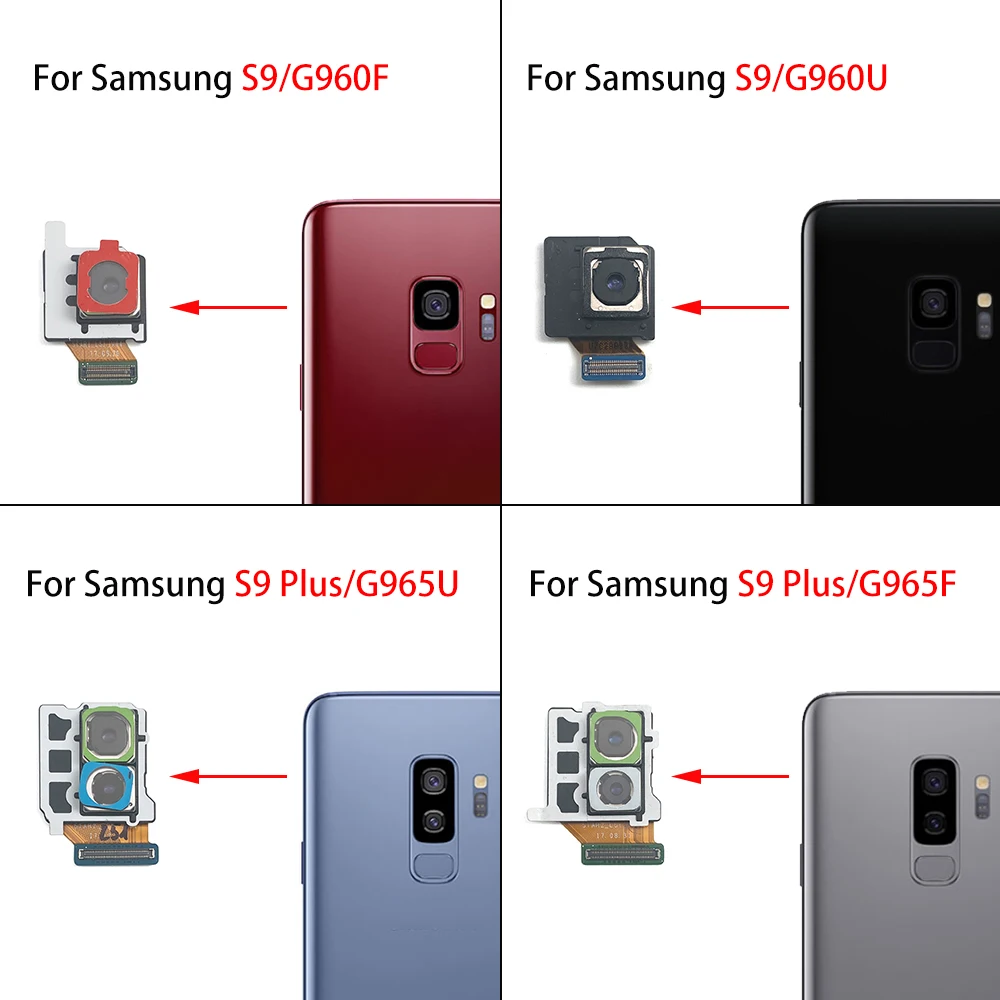 NEW Tested Back Camera Rear Main Lens Flex Cable + Front Facing Camera Replacement For Samsung S10e S10 Lite S9 Plus