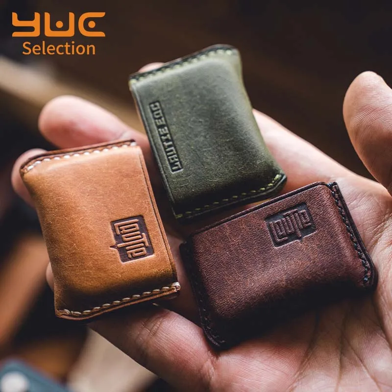 YUC Leather Holster for Shuffle V1 V2 Stress Relief Toy\'s Sheath LAUTIE EDC Poker Storage Bag Handmade Portable Case Pouch