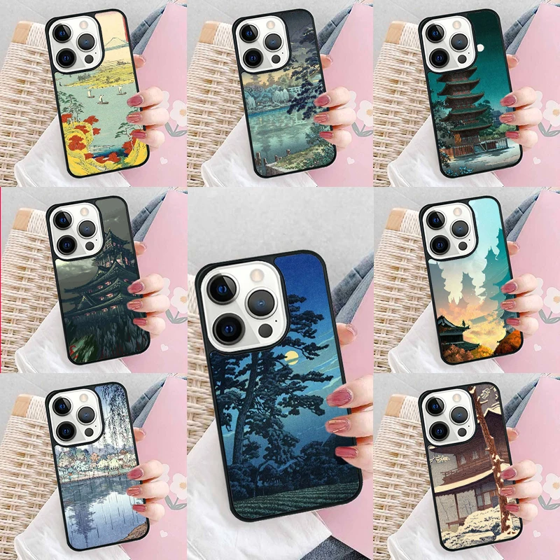 Japanese Ukiyoe Phone Case Cover for iPhone 16 Promax 15 Pro 13 14 Plus 11 12 Mini XR XS MAX Coque