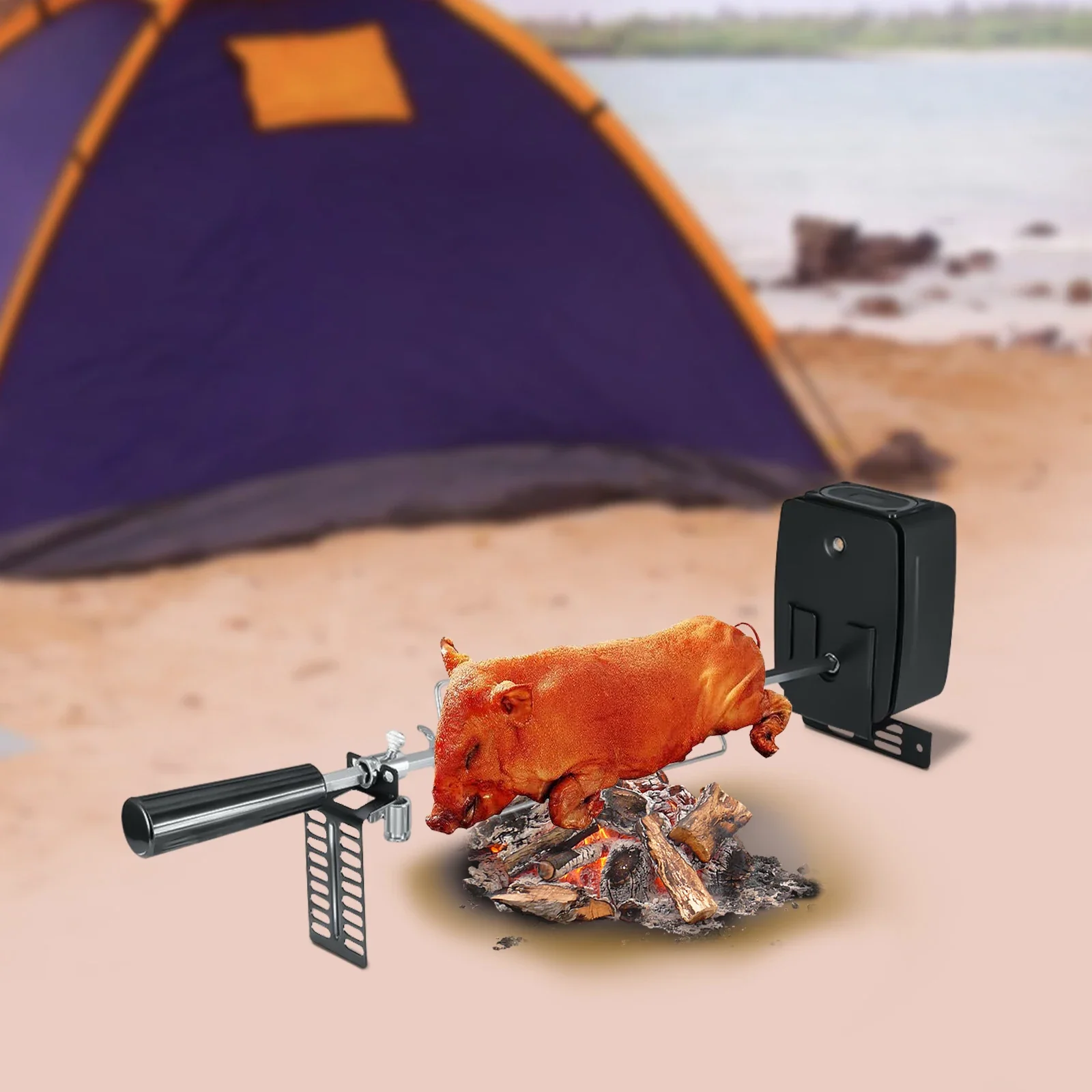 

Электрический набор для гриля с двигателем и 2 газовыми вилками для мяса для барбекю до 10 кг равномерной распределенной еды