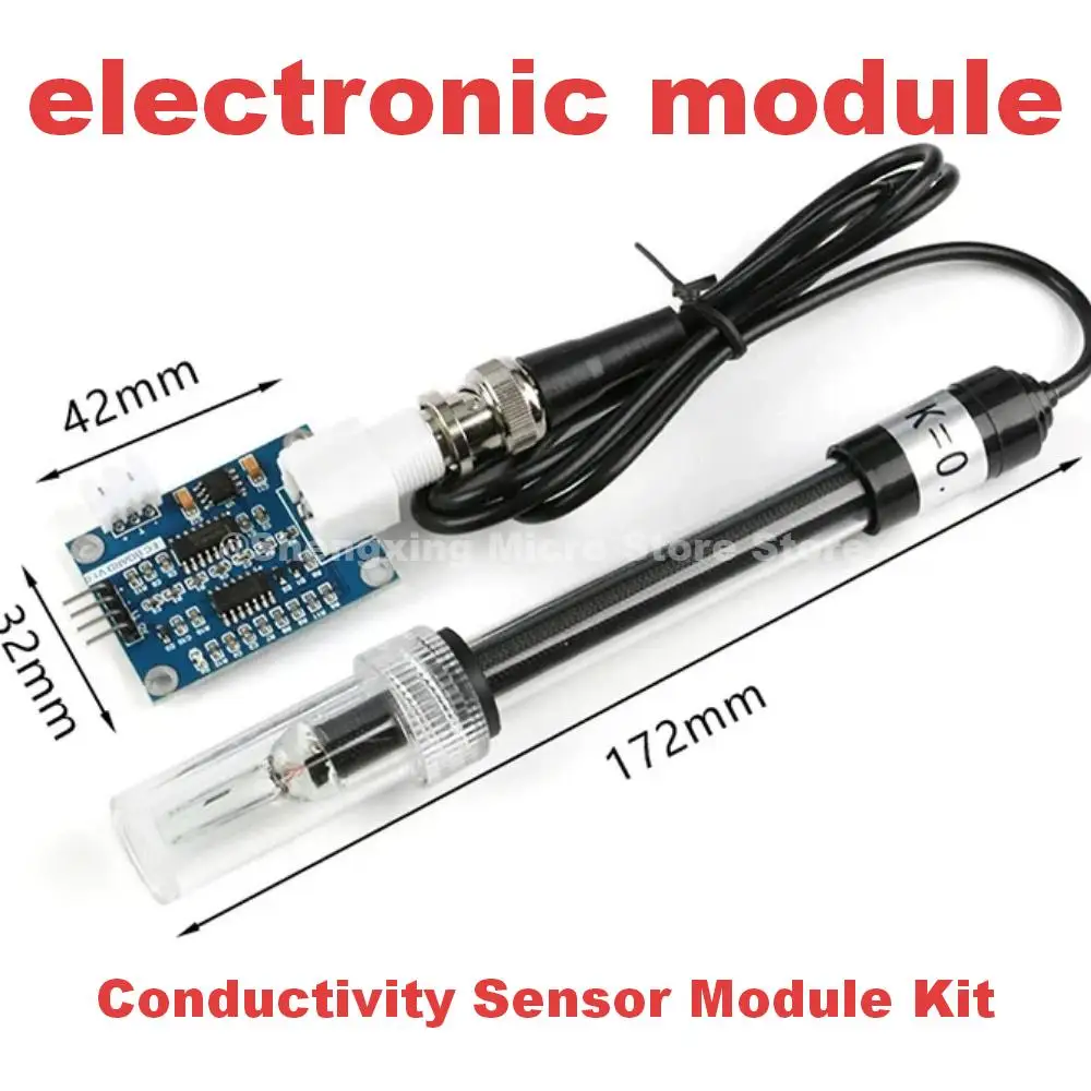 Conductivity Sensor Module for Solution Water Quality Detection, Compatible with 51/STM32