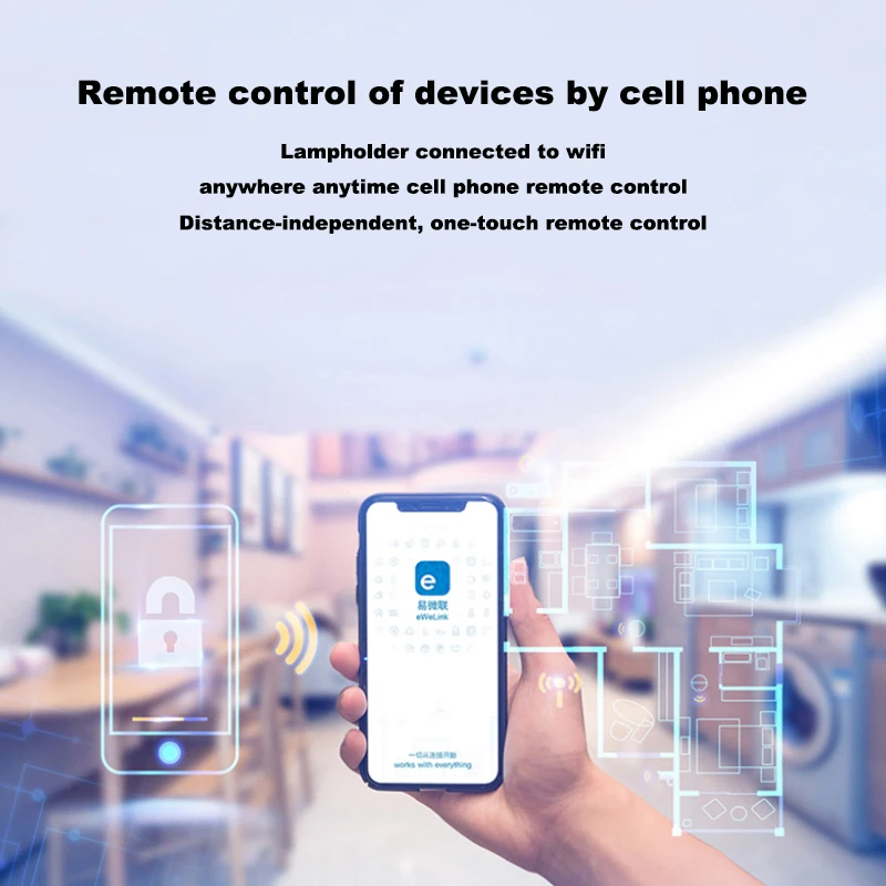 E27 WiFi Smart Socket Adapter for LED Bulbs, Works with Alexa & Google Home, eWeLink App Remote Control & Timer, Plug & Play Sma