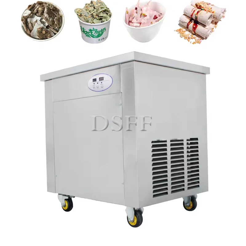 

Desktop Fried Ice Cream Roll Machine, Stainless Steel Single Pot Thai Fried Milk Yogurt Roll Machine