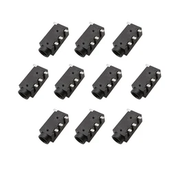 10Pcs PJ-320D 3.5mm Female Jack Audio Headphone SMD Connector Black 3.5mm 4 Pin Headphone Socket Interface Connectors