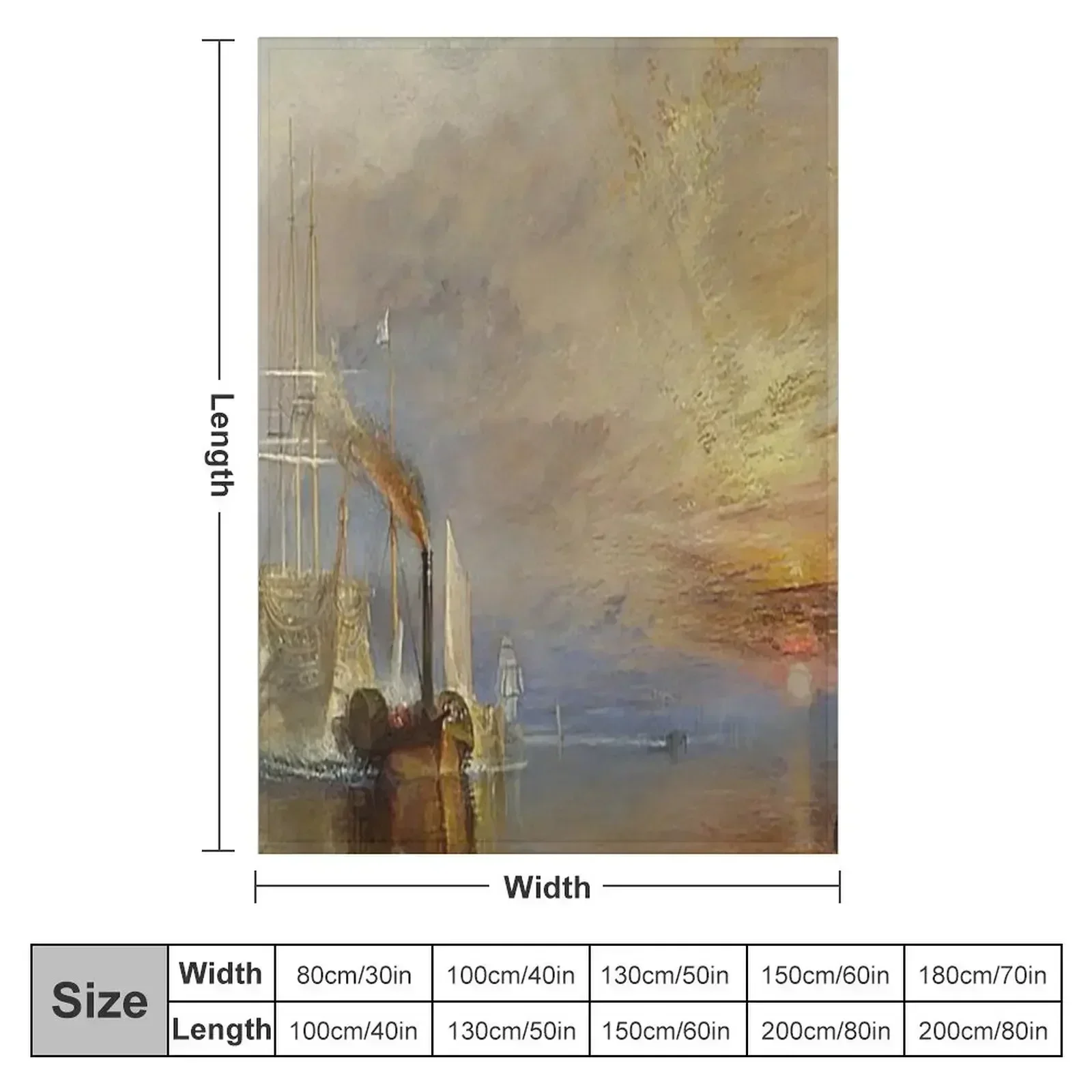 The Fighting Temeraire JMW Turner Throw Blanket Extra Large Throw Thermal Decoratives Designers Luxury Designer Tourist Blankets