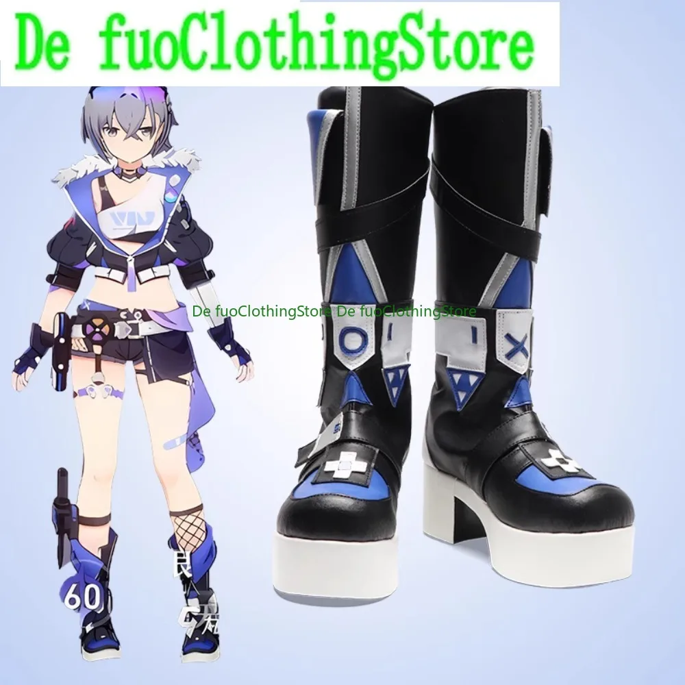 

DefuoClothing Store Cosplay Shoes and Boots Collapse Starry Sky Railway Silver Wolf Cosplay Shoes Anime Anime Cosplay