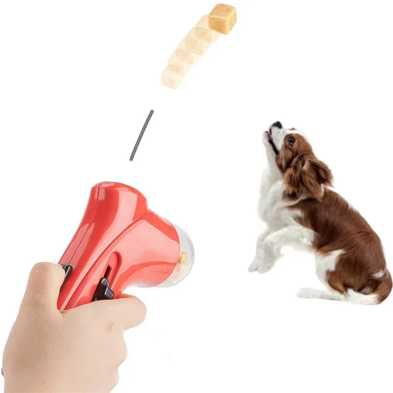 Dog Snack Catapult Launcher Dog Cat Treat Launcher Snack Food Feeder Catapult Pet Interactive Training Toys Outdoor Beach Toys