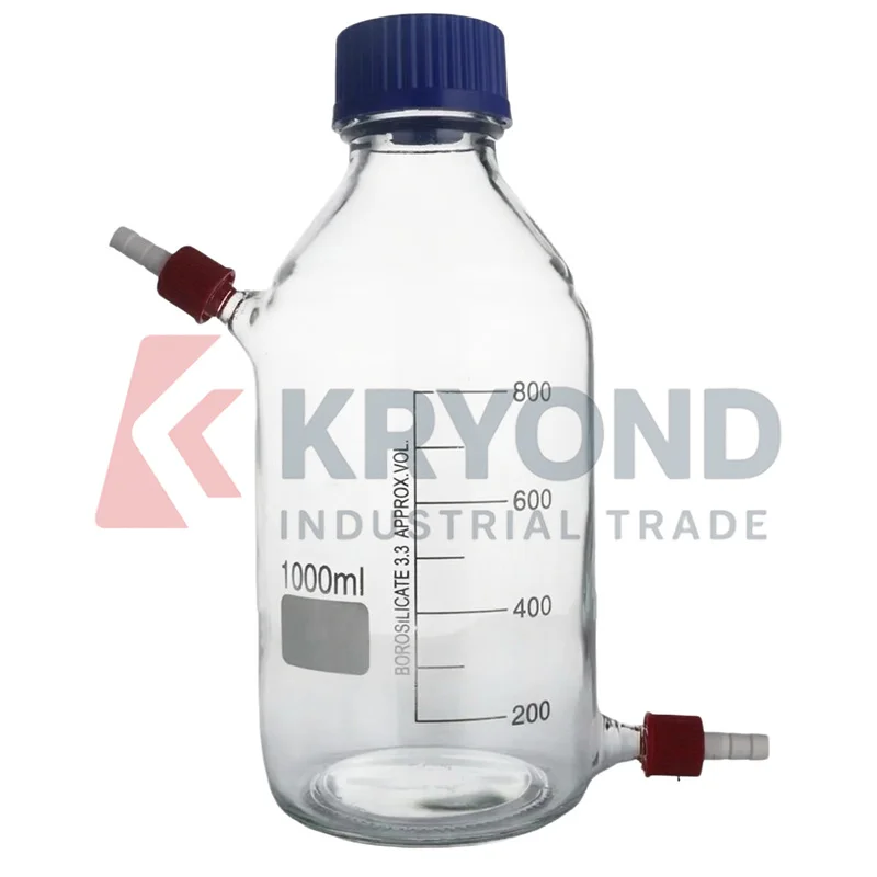 Generic 250mL Borosilicate Bio Refill Bottle Anaerobic Reaction Flask Transparent Glass Reagent Reaction Bottle Lab Use 1Pack