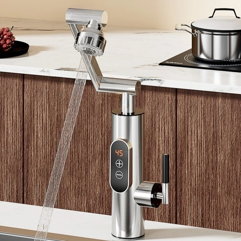 

Bathroom Electric Heating Faucet Modern Rotatable Hot Cold Water Single Handle Basin Faucet Household Bathroom Accessories