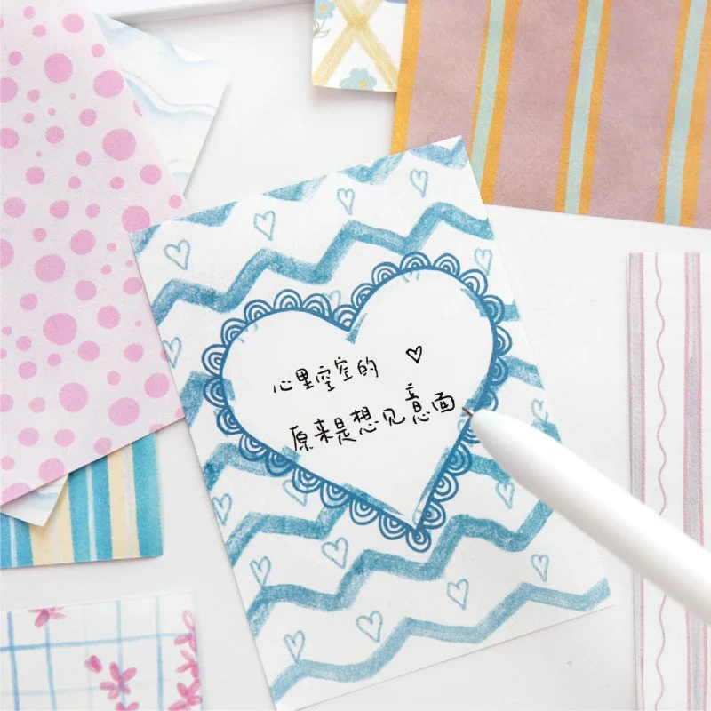 100 Stück Moonlight Wish Book Serie Notizblöcke mit Grundmuster, Notizen für Scrapbooking, Tagebuchmaterial, Collage, DIY Journal, Schreibwaren – Detail 14