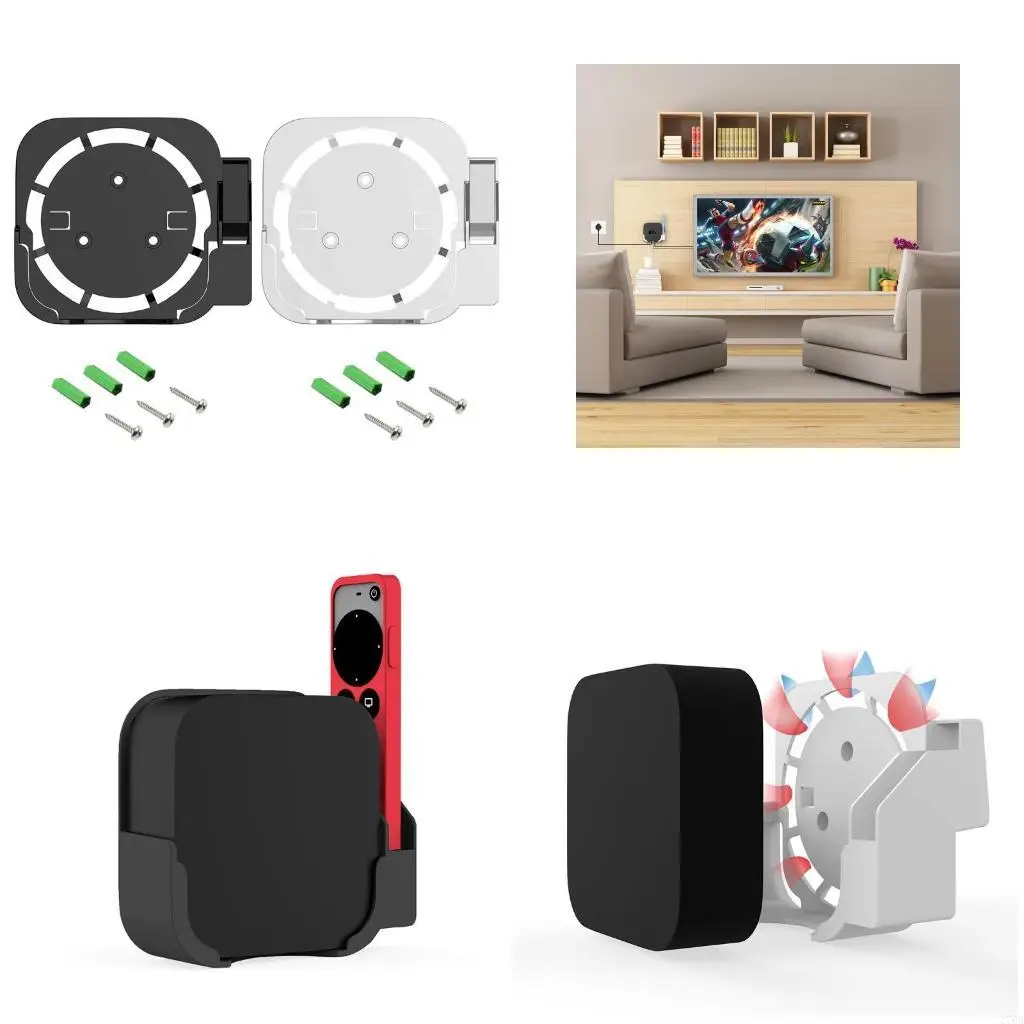 

for 2021 Siri TV6 Accessories，Durable Bracket Set-Top Box Mount Black/White Stand