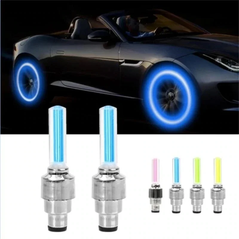 

2pcs Universal Tyre Light Waterproof Wheel Light Car Bike Motorcycle Tire Air Valve Stem LED Light Caps Decorative Lantern