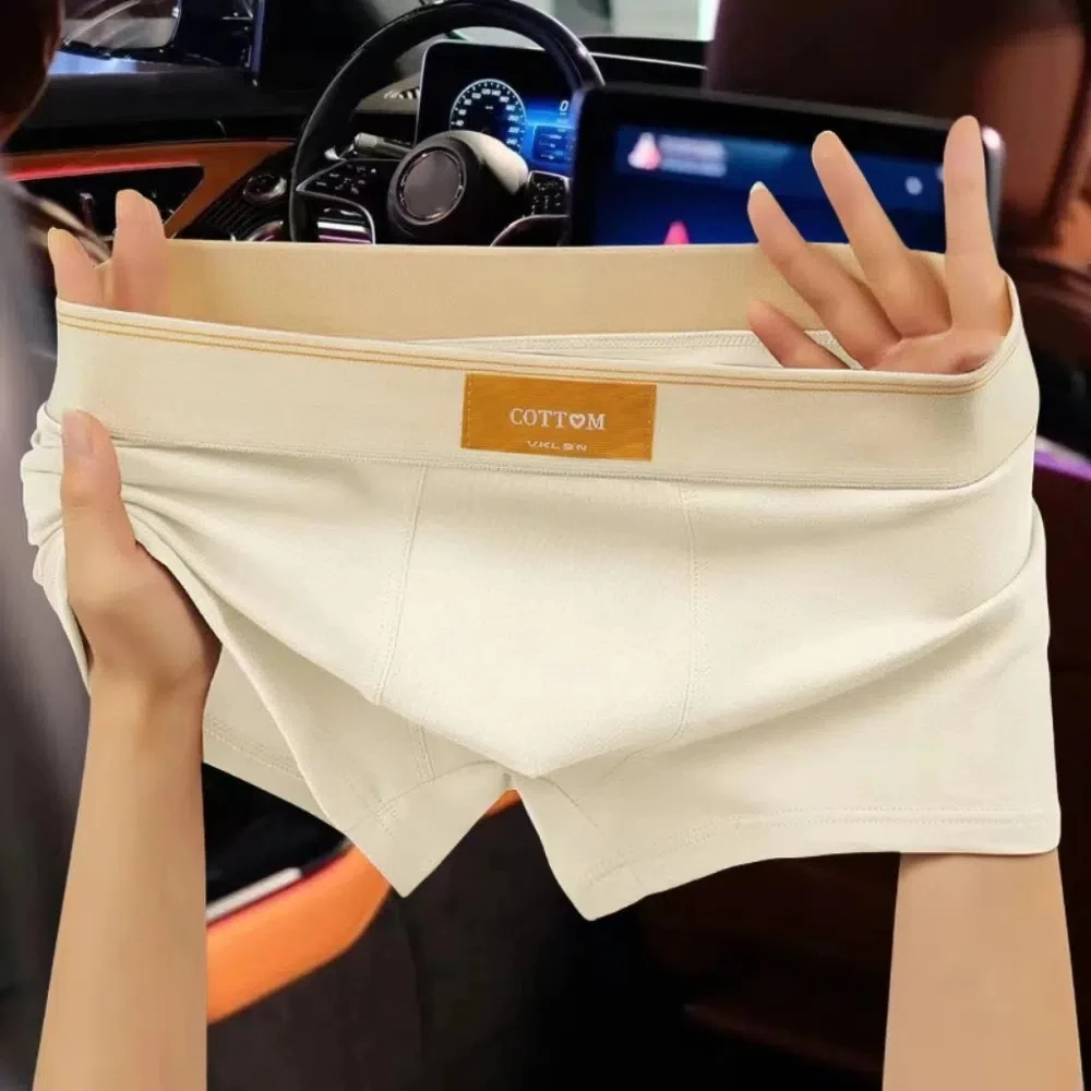 

4Pcs Fashion Solid Color Men's Boxer Briefs L-4XL Seamless Underwear for Man Lingerie Elastic Shorts Underpants Gifts