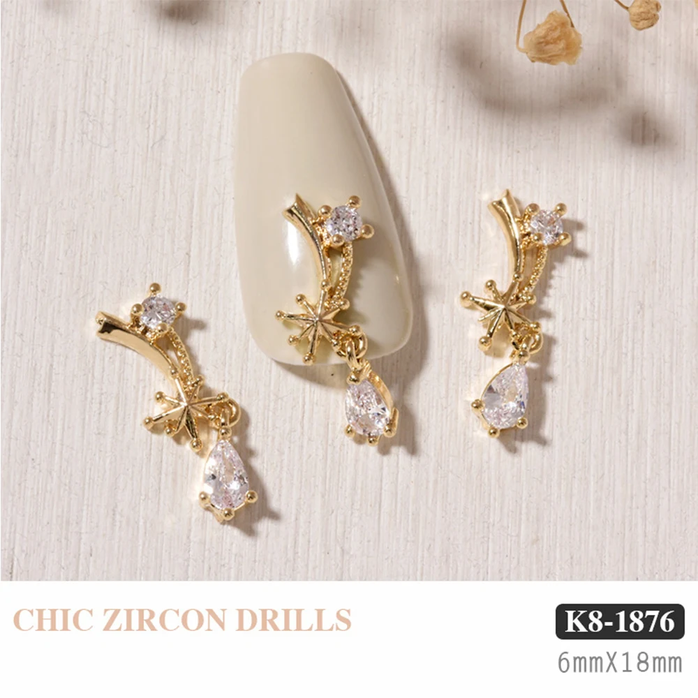 

Shiny Luxury Manicure Tools Charms Opal Bear Nail Art Decorations Nail Rhinestones Nail Art Jewelry Crystal Pendant Chain