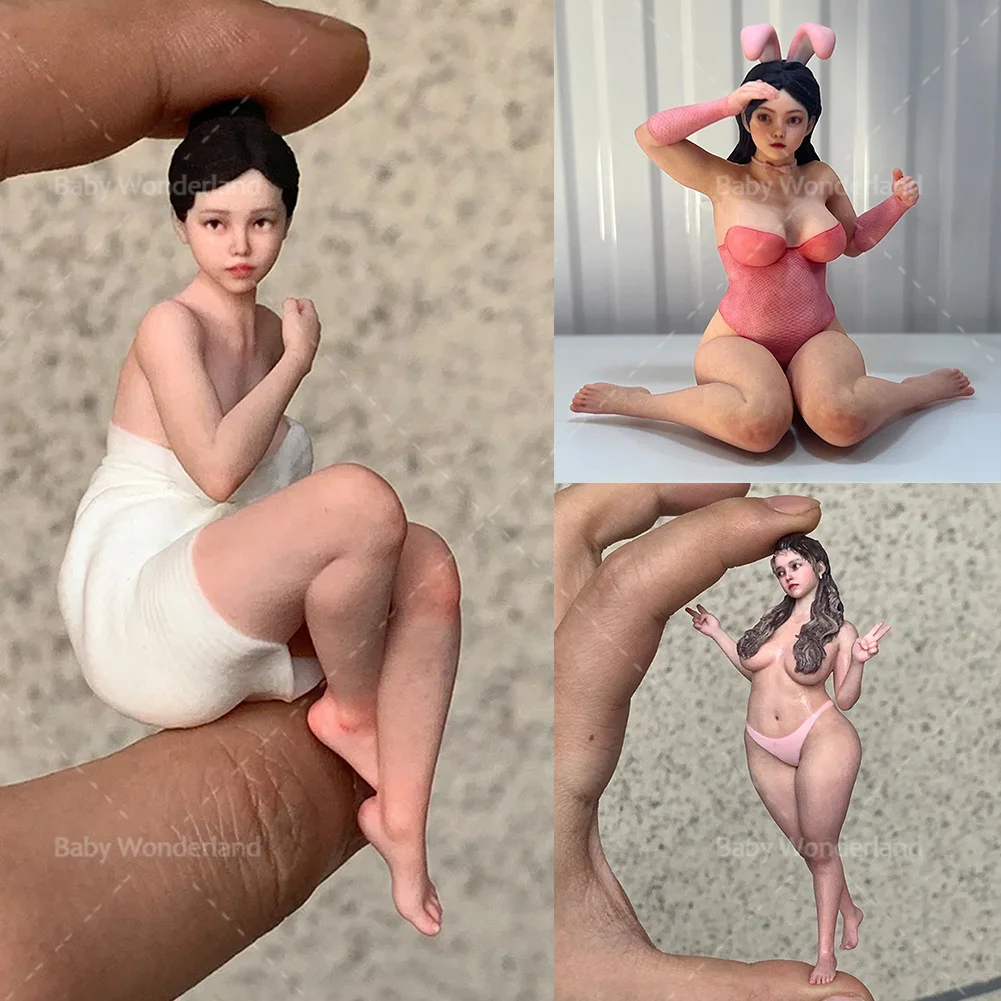 

Exquisite Facial Painted 1/16 1/18 1/12 Sexy Bikini Nightgown Chubby Bunny Beauty Figure Hyperrealism Model Scene Creative Toys