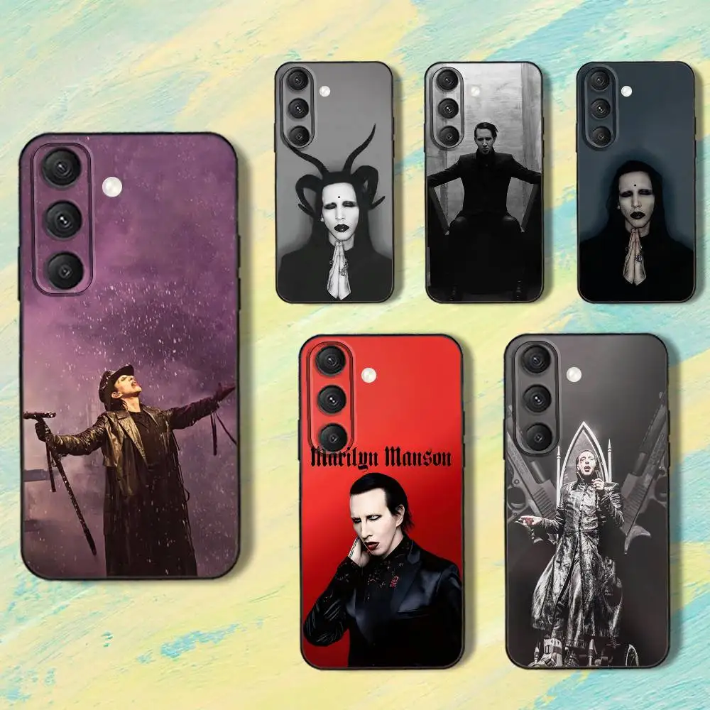

Singer M-MarilynS Manson-s Phone Case For Samsung S25,S24,S10,S22,S21,S20,S23,Ultra,Plus,Lite,FE,Soft Silicone Black Cover