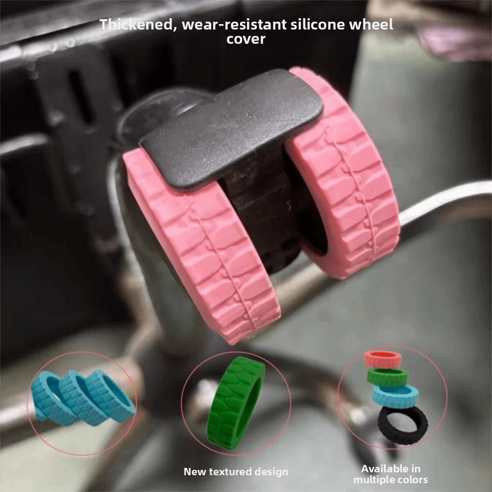 8 قطعة رشاقته سيليكون غطاء عجلة الأمتعة الحد من الضوضاء ارتداء مقاومة عجلات الأمتعة حامي العالمي #5