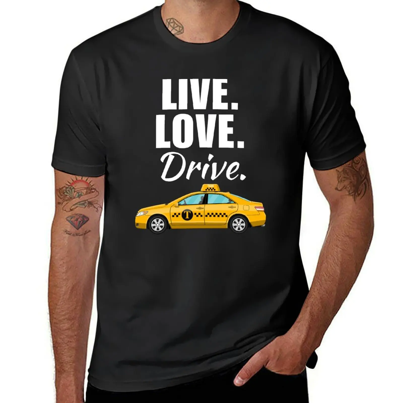 Live, love, drive. funny taxi or cab driver job profession or occupation saying quote T-Shirt boys animal print Men's t-shirts