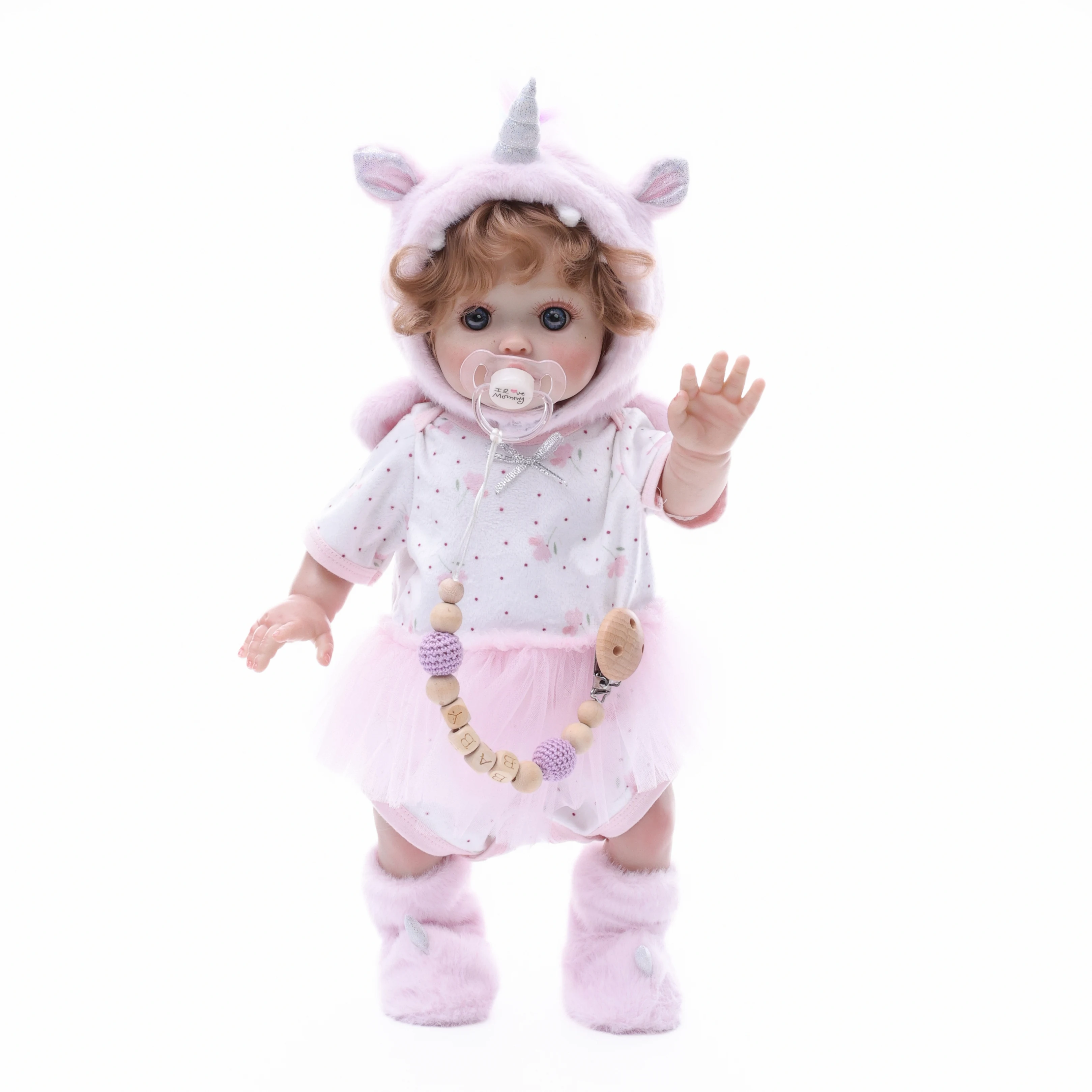 Cloveray الأصلي 18 بوصة واقعية تولد من جديد دمية طفل لطيف يونيكورن مجموعة دمية الفينيل عالية الجودة اليدوية محاكاة لعب هدايا الاطفال #5