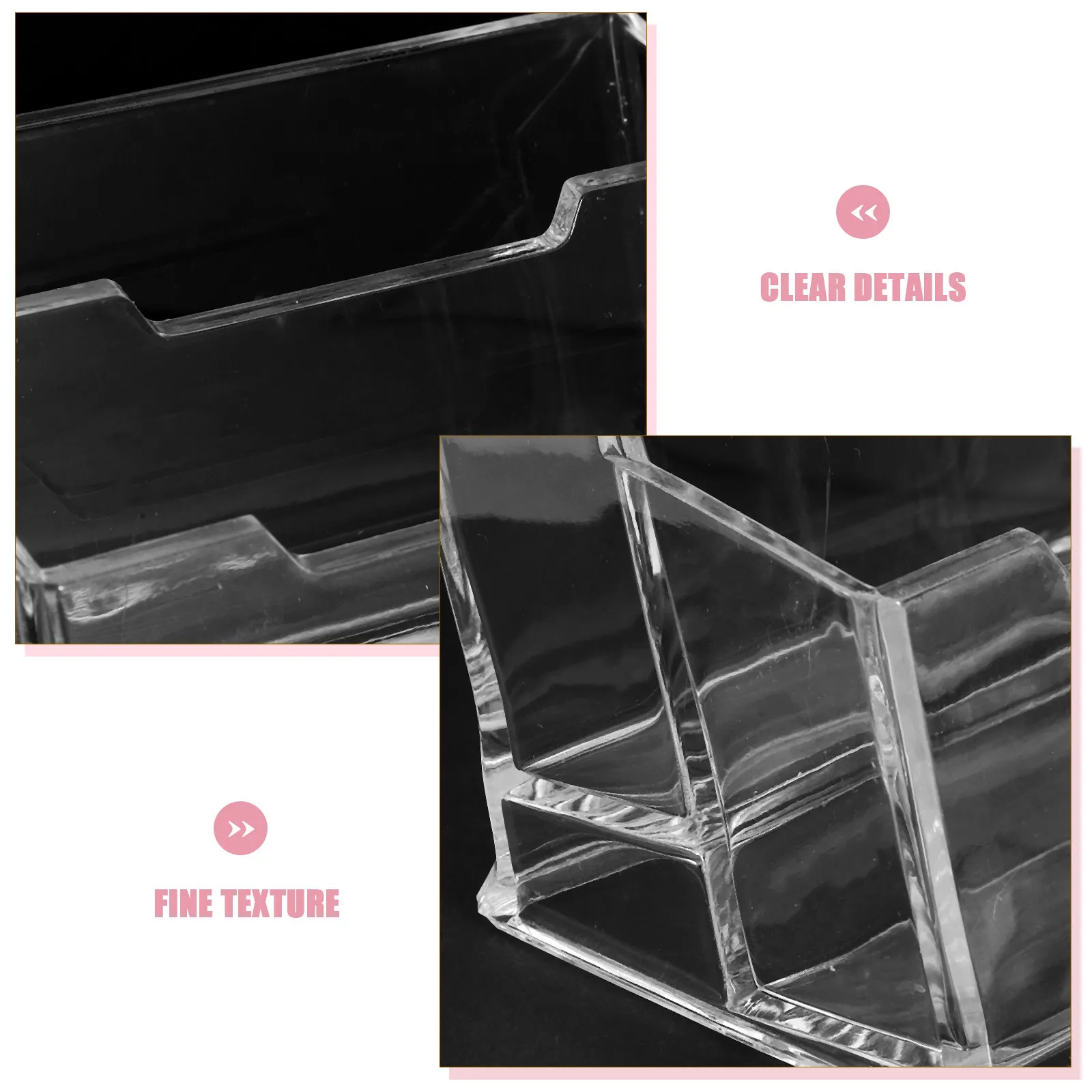 Desktop Business Card Organizer Transparent Vertical Card Display Stand PP Material Thickened Stable Base Elegant Low-Key Office