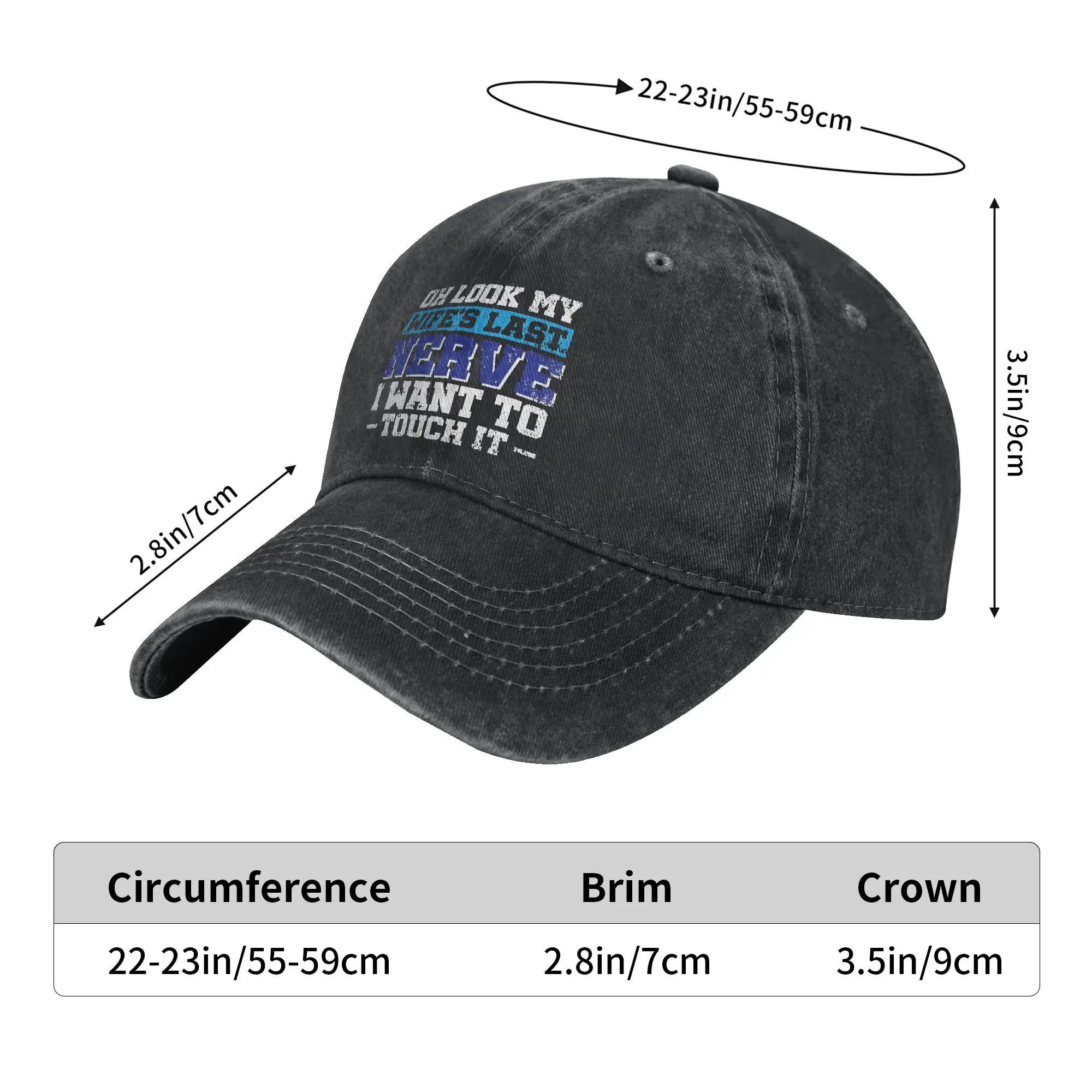 Oh Look My Wife‘s Last Nerve I Want to Touch It Washed Baseball Cap  Vintage Sun Trucker Hat Summer Men Women Sport Baseball Cap