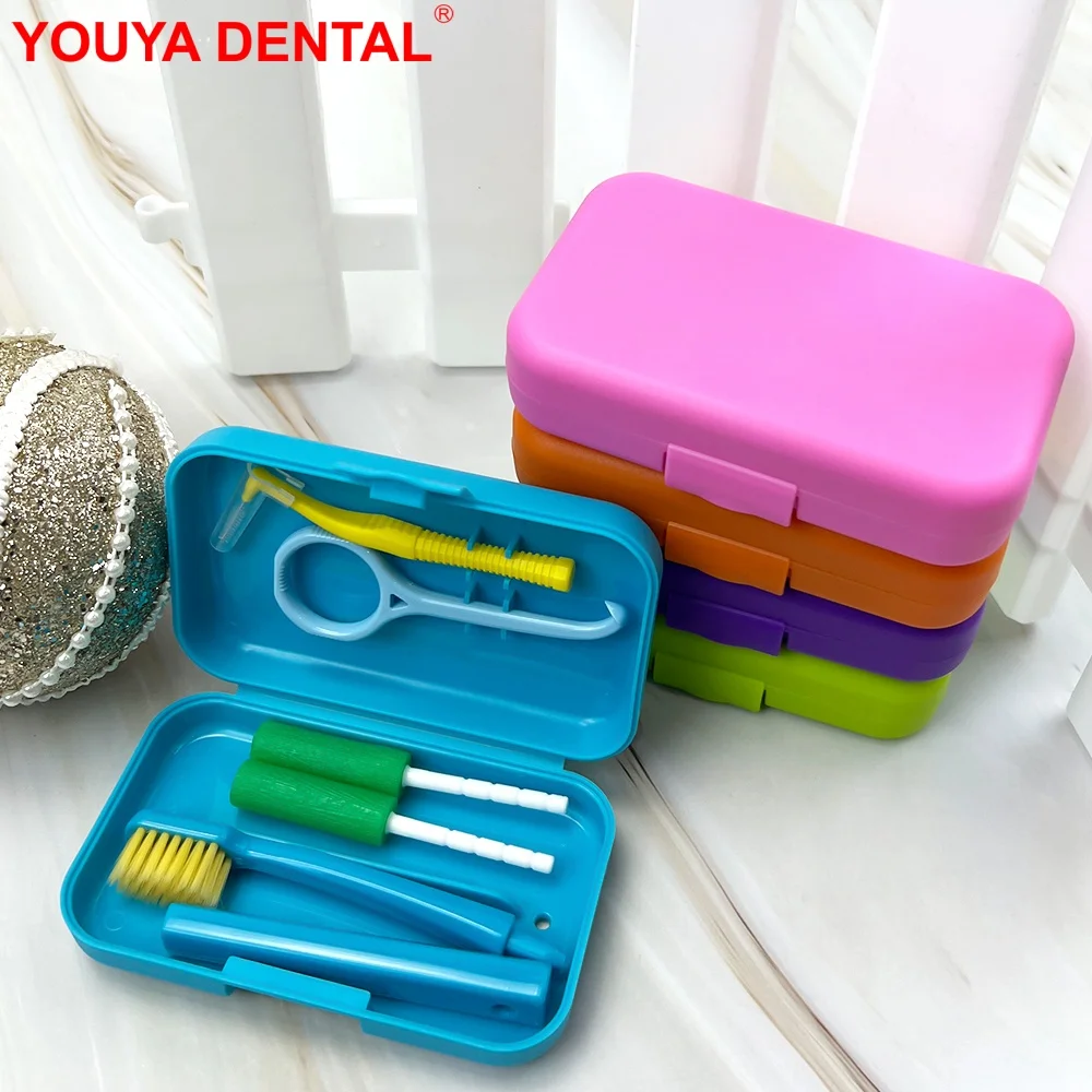 Portable Travel Detachable Toothbrush Interdental Brush Aligner Chewies Brace Extractor Removal Tool Storage Box Dental Care Kit