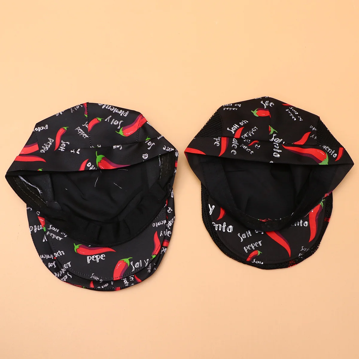 Topi koki restoran pria dan wanita, 2 Pcs topi kerja dapur topi pelayan restoran Universal