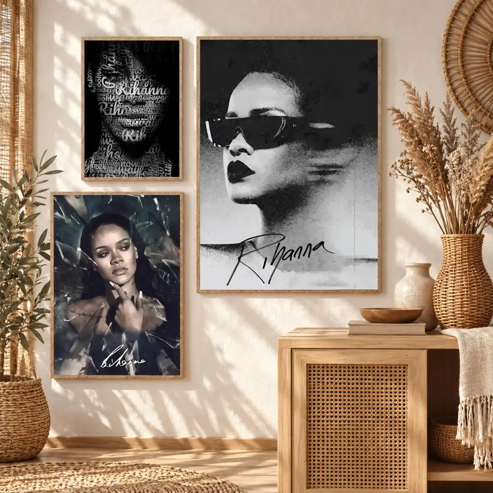 Singer R-Rihanna Poster Stickers Self-Adhesive Mural Wall Art Decals for Bedroom Living Room Home Painting Decor Gift