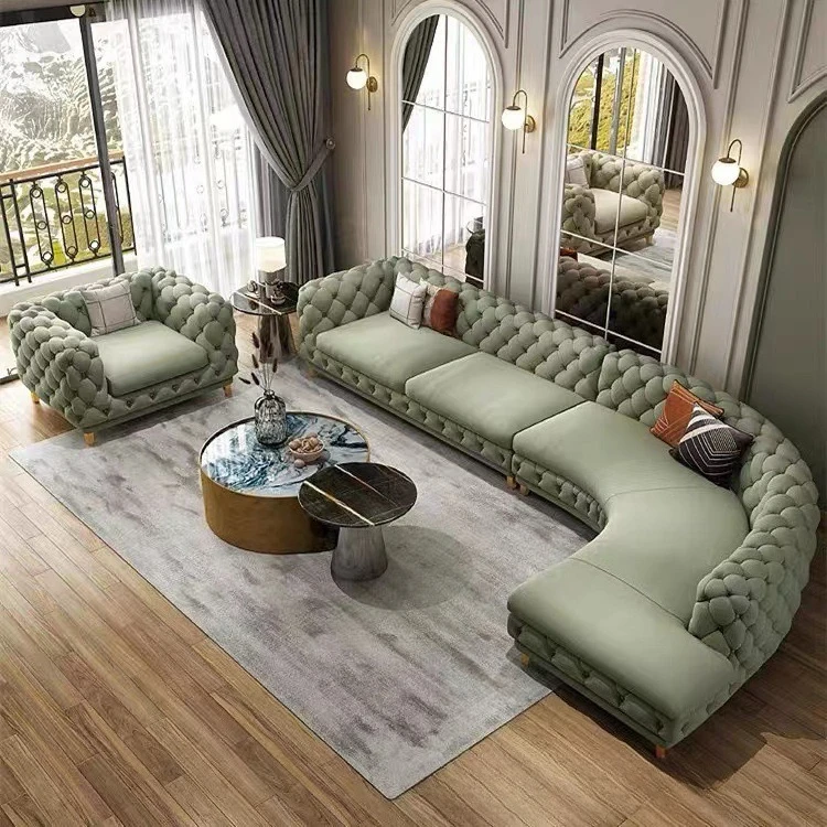 Minimalist curved simulated leather sofa leisure corner home improvement