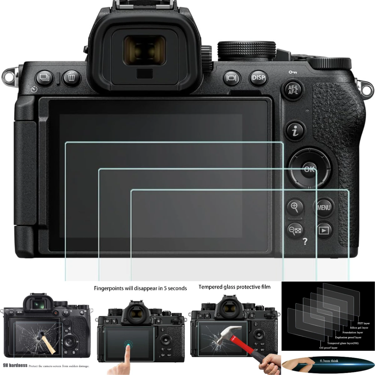 

For Nikon Z50II Z50 II Mark2 MarkII For Nikon Z50II Z50 II Mark2 MarkII HD Clear Tempered Glass Protector Anti-Glare & Anti-Oil