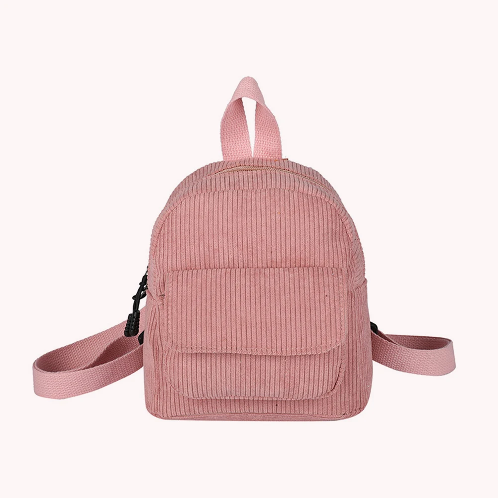 حقيبة ظهر نسائية صغيرة أنيقة بلون سادة حقيبة ظهر قصيرة بسيطة للفتيات الطالبات حقيبة كتب كلاسيكية للسفر المدرسي