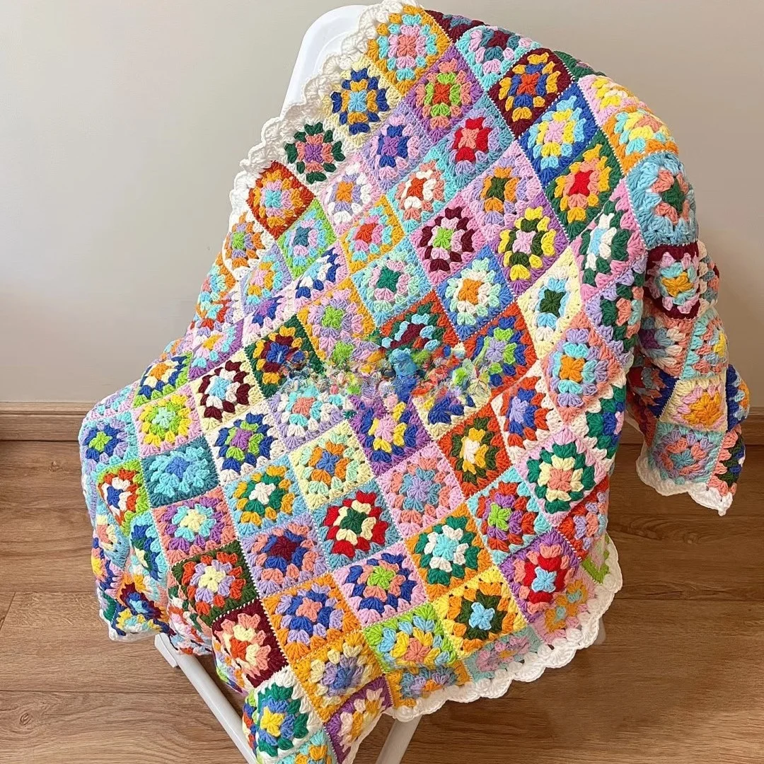 

Hand Knitted Blanket Yarn Material Kit Milk Cotton Four-Ply Fine Tead DIY Crochet Knitting Warm Cover Woolen Blanket