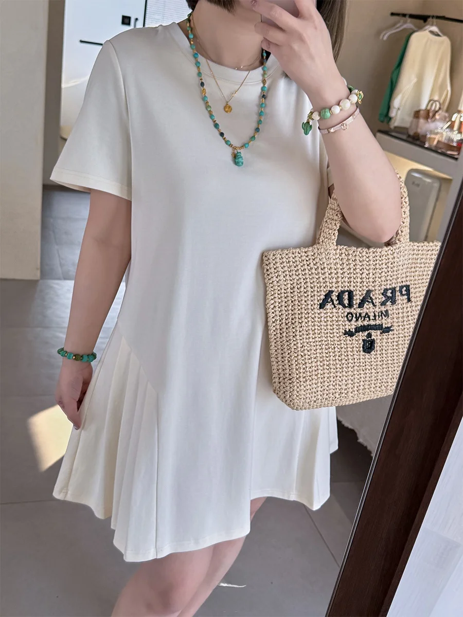 

Летняя повседневная хлопковая юбка А-силуэта миди для полных женщин, утягивающая фигуру, накидка