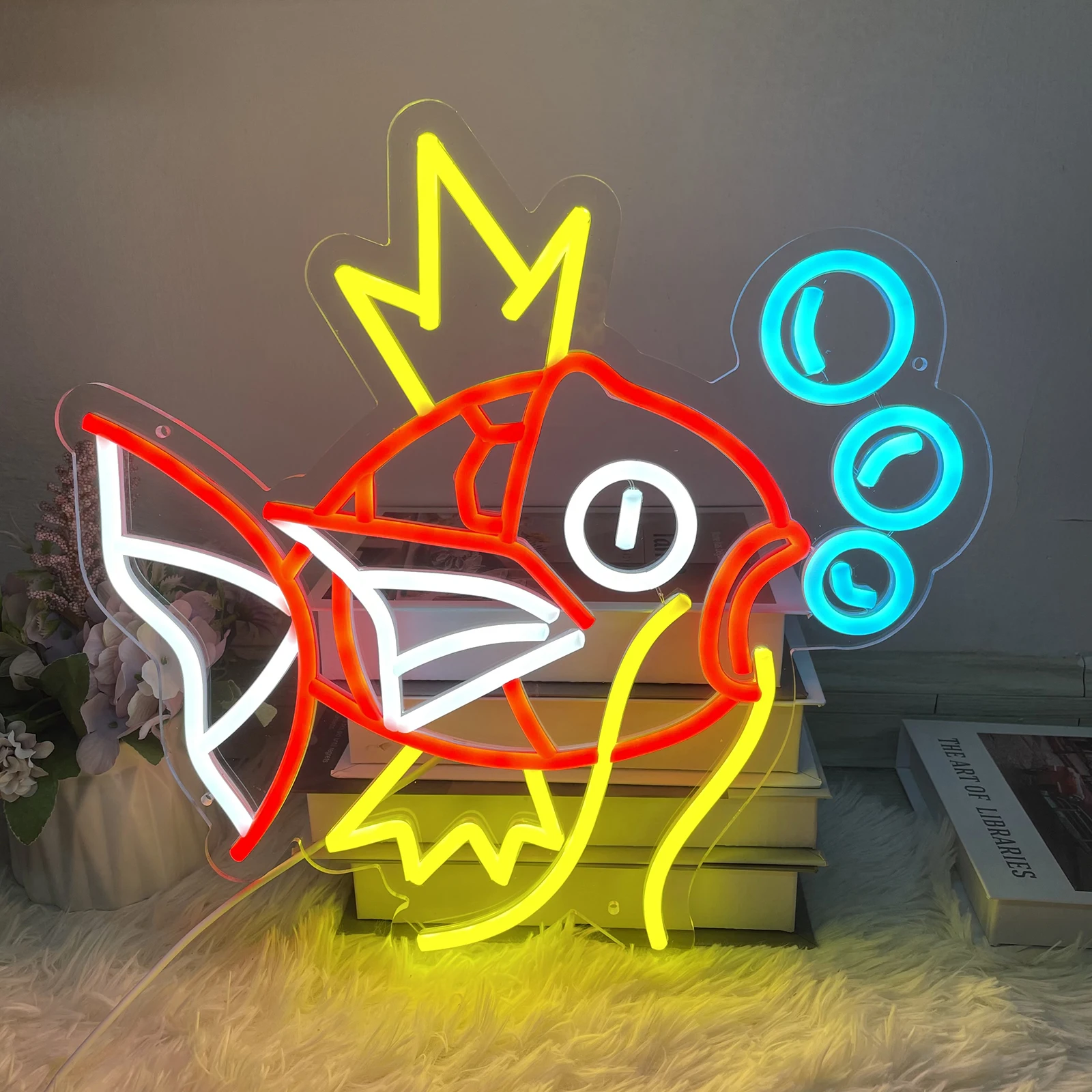 Carp Neon Sign Custom Anime Neon Sign Fish Wall Decor Decor Light Sign Gift For Teen