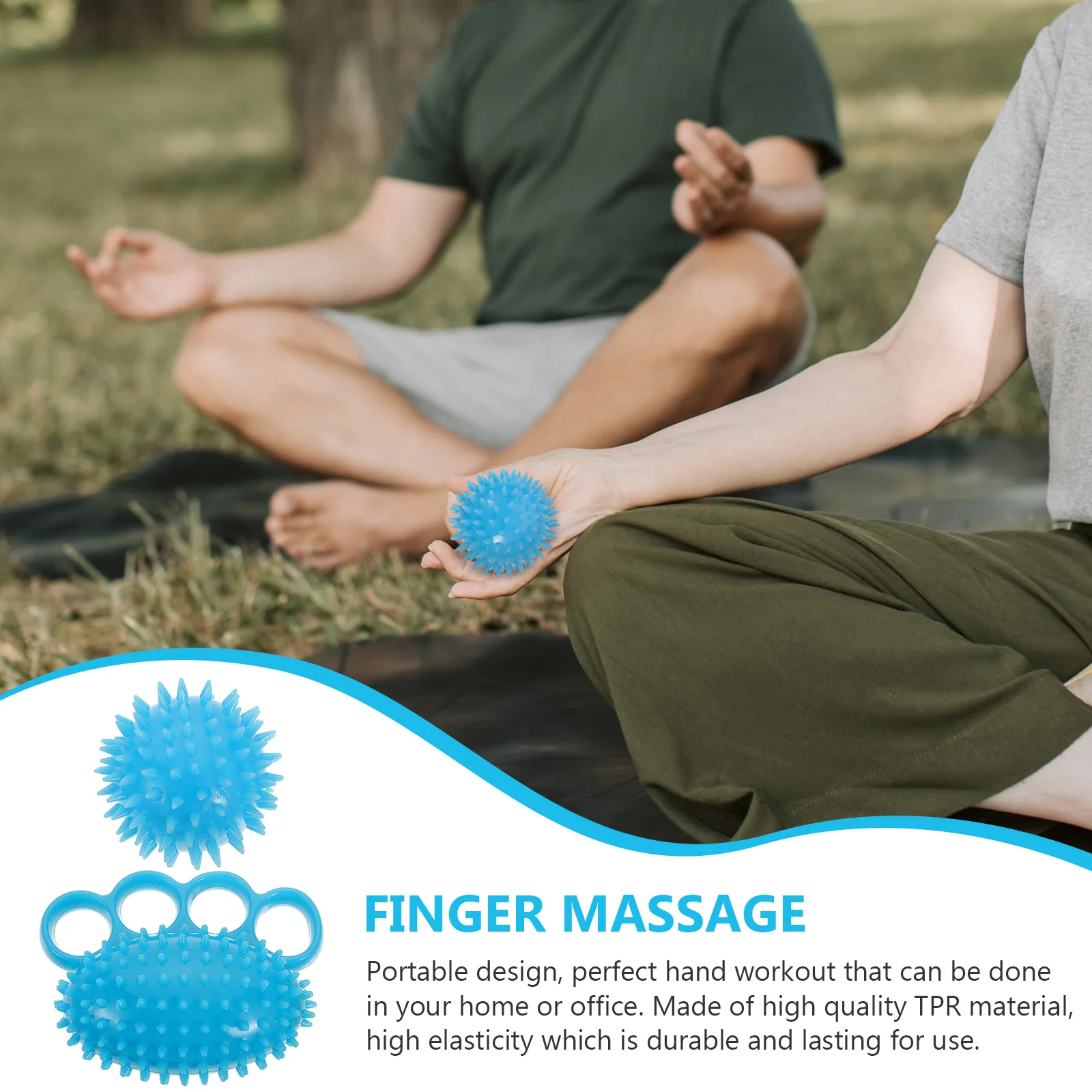 

2pcs Grip Balls Hand Strengthen Exercise Therapy Fitness Rehabilitation Indoor Portable Tpr Massage For Home Office Stress