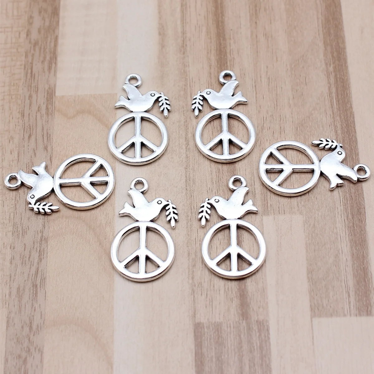 IFOCUS 10pcs/Lot Peace Dove Charms For DIY Jewelry Making Zinc Alloy 28x16mm/1.1x0.63inch