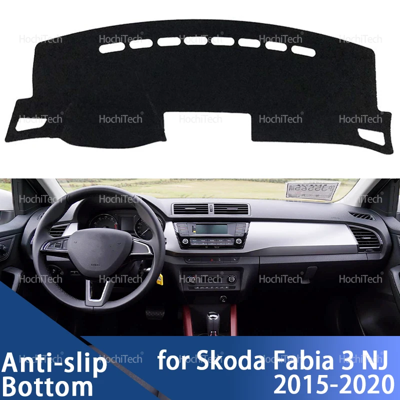 Dashboard Cover Protective Pad Dash Board Sunshade Carpet Anti-UV Dashmat for Skoda Fabia 3 NJ 2015 2016 2017 2018 2019 2020 MK3
