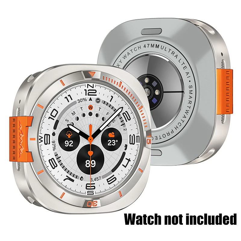 Luxuriöses Titan-Gehäuse für Samsung Galaxy Watch Ultra 47 mm, harte Metallrüstung, sturzsichere Schutzhülle für Galaxy Watch 8 44 mm
