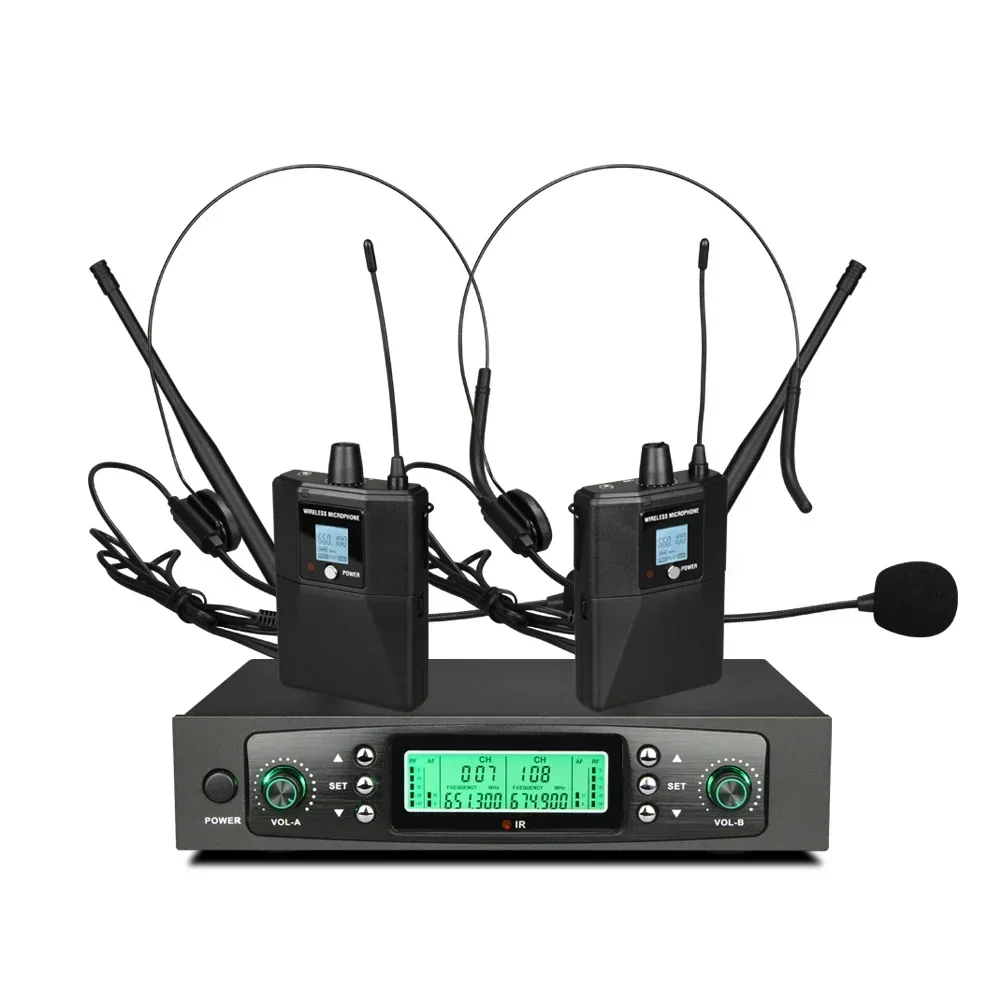2022 ميكروفون لاسلكي طويل المدى عالي الحساسية UHF ثنائي الاتجاه