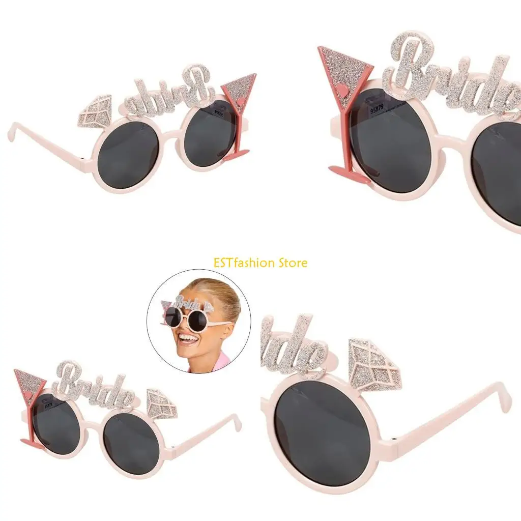 

Y5GC Diamond Wine Glass Eyeglasses Bride to Be Glasses Bachelorette Party Supply Bridal Shower Glasses Sunglasses for Womens