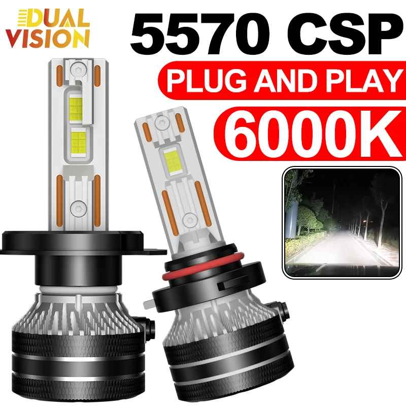 

Dualvision H7 H4 LED Headlight H1 H11 H8 H9 9005 HB3 9006 HB4 9012 HIR2 880 881 H27 9007 H13 Car Lamp Canbus 5570 CSP Fog Lights